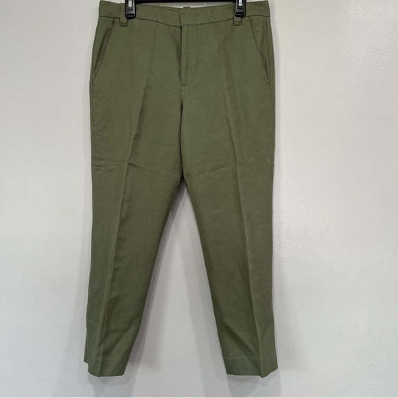 Vince women’s mid rise cropped linen trousers size 8 - Picture 4 of 13